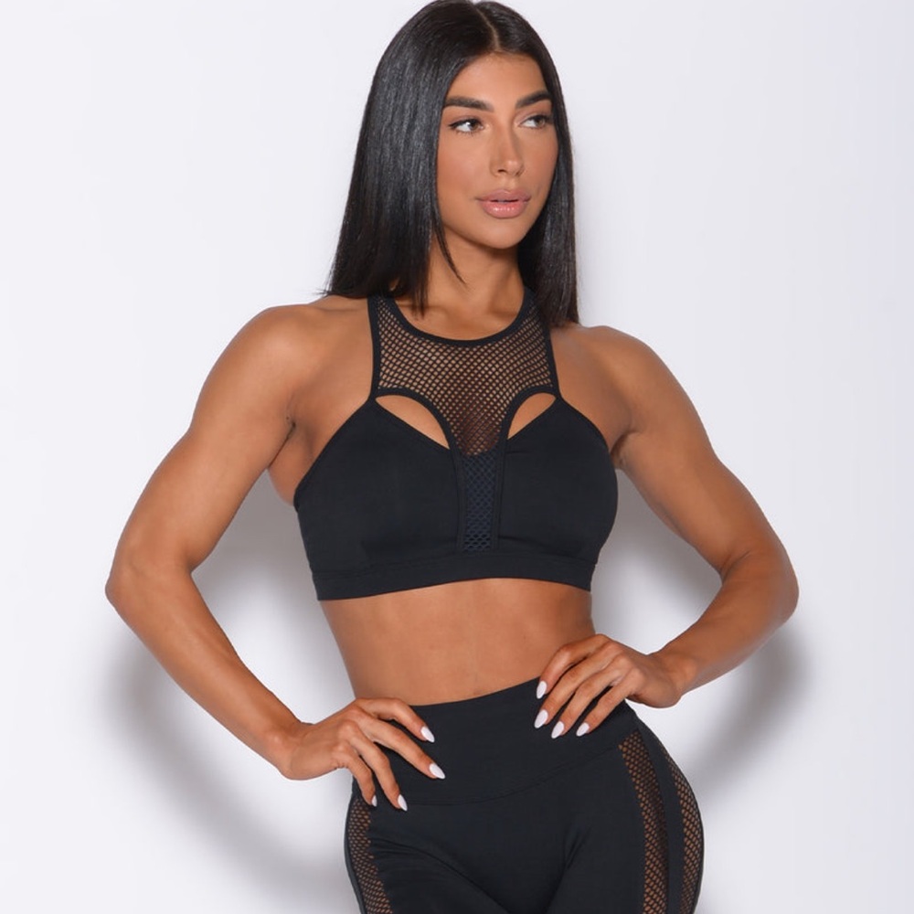 Bombshell Sportswear attitude sports bra in black size LARGE